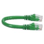 Picture of 6in Green CAT 6 PVC Ethernet Cable Snagless Bubble Boot RJ-45 M/M