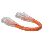 Picture of 6in Orange CAT 6 PVC Ethernet Cable Snagless Bubble Boot RJ-45 M/M