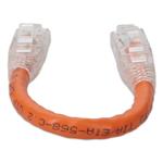 Picture of 6in Orange CAT 6 PVC Ethernet Cable Snagless Bubble Boot RJ-45 M/M