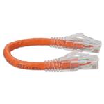 Picture of 6in Orange CAT 6 PVC Ethernet Cable Snagless Bubble Boot RJ-45 M/M