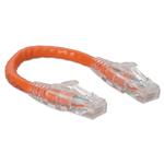 Picture of 6in Orange CAT 6 PVC Ethernet Cable Snagless Bubble Boot RJ-45 M/M