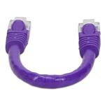 Picture of 6in Purple CAT 6 PVC Ethernet Cable Snagless Bubble Boot RJ-45 M/M