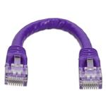 Picture of 6in Purple CAT 6 PVC Ethernet Cable Snagless Bubble Boot RJ-45 M/M