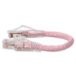 Picture of 6in Pink CAT 6 PVC Ethernet Cable Snagless Bubble Boot RJ-45 M/M