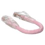 Picture of 6in Pink CAT 6 PVC Ethernet Cable Snagless Bubble Boot RJ-45 M/M