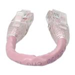 Picture of 6in Pink CAT 6 PVC Ethernet Cable Snagless Bubble Boot RJ-45 M/M