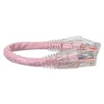 Picture of 6in Pink CAT 6 PVC Ethernet Cable Snagless Bubble Boot RJ-45 M/M