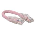 Picture of 6in Pink CAT 6 PVC Ethernet Cable Snagless Bubble Boot RJ-45 M/M