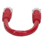 Picture of 6in Red CAT 6 PVC Ethernet Cable Snagless Easy Clear Boot TAA RJ-45 M/M