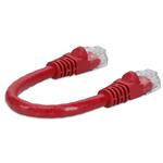 Picture of 6in Red CAT 6 PVC Ethernet Cable Snagless Easy Clear Boot TAA RJ-45 M/M