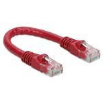 Picture of 6in Red CAT 6 PVC Ethernet Cable Snagless Easy Clear Boot TAA RJ-45 M/M