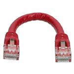 Picture of 6in Red CAT 6 PVC Ethernet Cable Snagless Easy Clear Boot TAA RJ-45 M/M