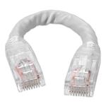 Picture of 6in White CAT 6 PVC Ethernet Cable Snagless Bubble Boot RJ-45 M/M