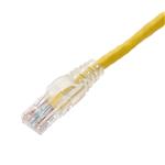 Picture of 6in Yellow CAT 6 PVC Ethernet Cable Snagless Easy Clear Boot TAA RJ-45 M/M