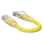 Picture of 6in Yellow CAT 6 PVC Ethernet Cable Snagless Easy Clear Boot TAA RJ-45 M/M