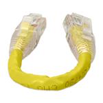 Picture of 6in Yellow CAT 6 PVC Ethernet Cable Snagless Easy Clear Boot TAA RJ-45 M/M