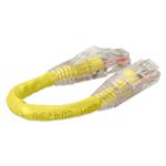 Picture of 6in Yellow CAT 6 PVC Ethernet Cable Snagless Easy Clear Boot TAA RJ-45 M/M