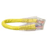 Picture of 6in Yellow CAT 6 PVC Ethernet Cable Snagless Easy Clear Boot TAA RJ-45 M/M