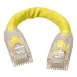Picture of 6in Yellow CAT 6 PVC Ethernet Cable Snagless Easy Clear Boot TAA RJ-45 M/M