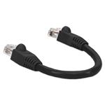Picture of 6in Black CAT 6A PVC Ethernet Cable Snagless Bubble Boot RJ-45 M/M