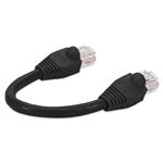 Picture of 6in Black CAT 6A PVC Ethernet Cable Snagless Bubble Boot RJ-45 M/M