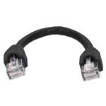 Picture of 6in Black CAT 6A PVC Ethernet Cable Snagless Bubble Boot RJ-45 M/M