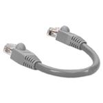 Picture of 6in Gray CAT 6A PVC Ethernet Cable Snagless Bubble Boot RJ-45 M/M