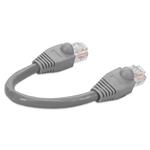 Picture of 6in Gray CAT 6A PVC Ethernet Cable Snagless Bubble Boot RJ-45 M/M