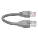 Picture of 6in Gray CAT 6A PVC Ethernet Cable Snagless Bubble Boot RJ-45 M/M