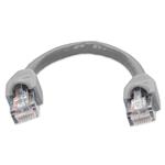Picture of 6in Gray CAT 6A PVC Ethernet Cable Snagless Bubble Boot RJ-45 M/M