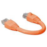 Picture of 6in Orange CAT 6A PVC Ethernet Cable Snagless Bubble Boot RJ-45 M/M