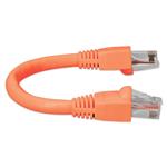 Picture of 6in Orange CAT 6A PVC Ethernet Cable Snagless Bubble Boot RJ-45 M/M
