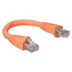 Picture of 6in Orange CAT 6A PVC Ethernet Cable Snagless Bubble Boot RJ-45 M/M