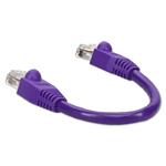 Picture of 6in Purple CAT 6A PVC Ethernet Cable Snagless Bubble Boot RJ-45 M/M