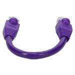 Picture of 6in Purple CAT 6A PVC Ethernet Cable Snagless Bubble Boot RJ-45 M/M