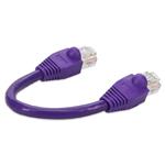 Picture of 6in Purple CAT 6A PVC Ethernet Cable Snagless Bubble Boot RJ-45 M/M