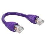 Picture of 6in Purple CAT 6A PVC Ethernet Cable Snagless Bubble Boot RJ-45 M/M