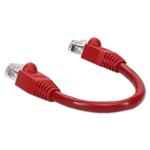 Picture of 6in Red CAT 6A PVC Ethernet Cable Snagless Bubble Boot RJ-45 M/M