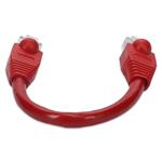 Picture of 6in Red CAT 6A PVC Ethernet Cable Snagless Bubble Boot RJ-45 M/M