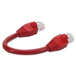Picture of 6in Red CAT 6A PVC Ethernet Cable Snagless Bubble Boot RJ-45 M/M