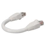 Picture of 6in White CAT 6A PVC Ethernet Cable Snagless Bubble Boot RJ-45 M/M