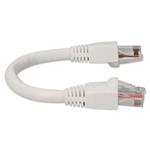 Picture of 6in White CAT 6A PVC Ethernet Cable Snagless Bubble Boot RJ-45 M/M