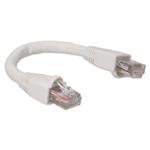 Picture of 6in White CAT 6A PVC Ethernet Cable Snagless Bubble Boot RJ-45 M/M
