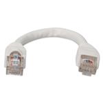 Picture of 6in White CAT 6A PVC Ethernet Cable Snagless Bubble Boot RJ-45 M/M