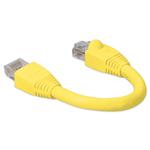 Picture of 6in Yellow CAT 6A PVC Ethernet Cable Snagless Bubble Boot RJ-45 M/M