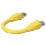 Picture of 6in Yellow CAT 6A PVC Ethernet Cable Snagless Bubble Boot RJ-45 M/M