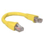 Picture of 6in Yellow CAT 6A PVC Ethernet Cable Snagless Bubble Boot RJ-45 M/M