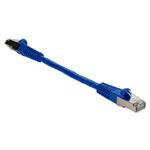 Picture of 6in Blue CAT 6 Shielded PVC Ethernet Cable Snagless Easy Clear Boot RJ-45 M/M