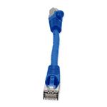Picture of 6in Blue CAT 6 Shielded PVC Ethernet Cable Snagless Easy Clear Boot RJ-45 M/M