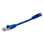 Picture of 6in Blue CAT 6 Shielded PVC Ethernet Cable Snagless Easy Clear Boot RJ-45 M/M